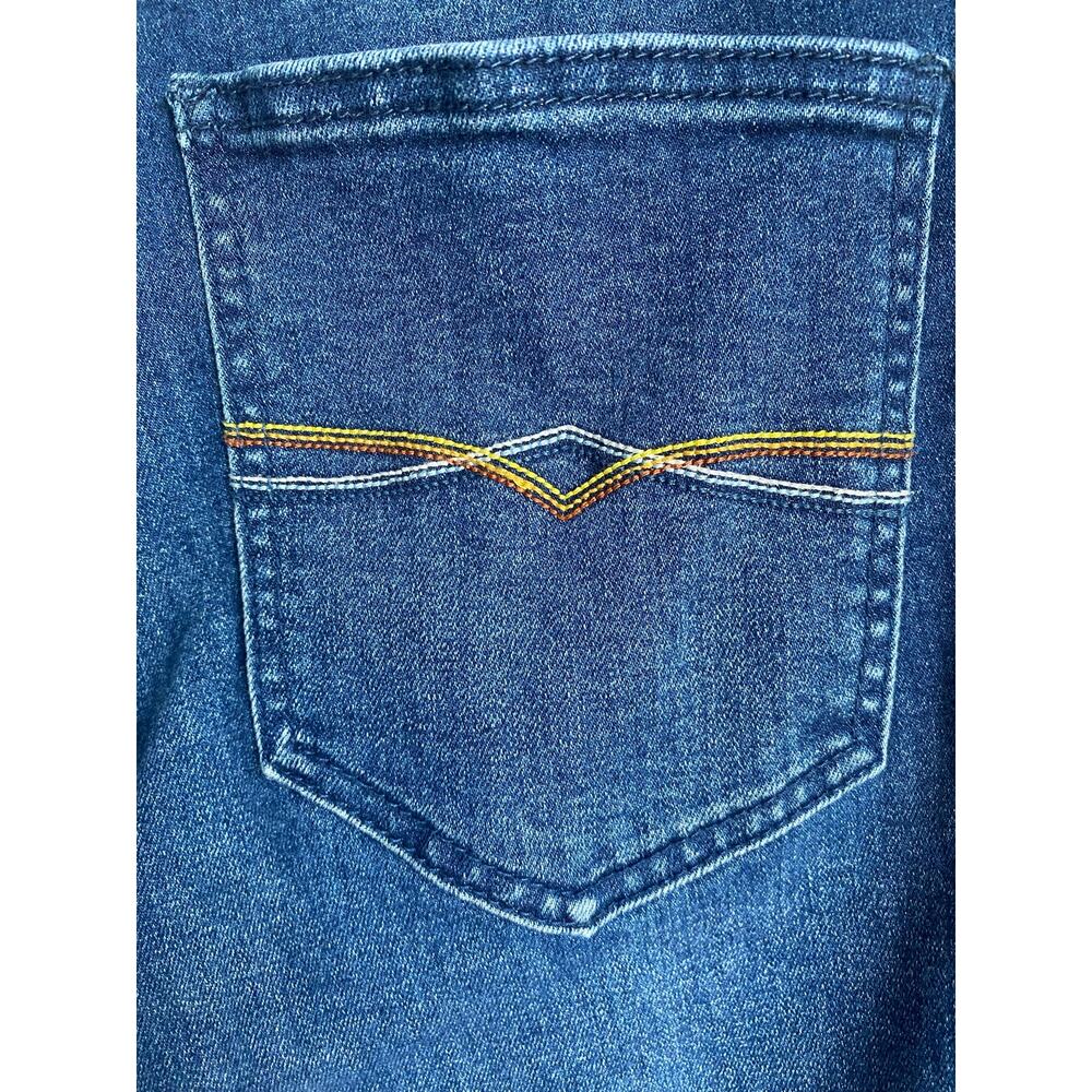 LUUKSE Wide Leg High Rise Jeans Size 16 Darker Wash Denim w Rainbow Pocket Plus - Picture 4 of 12